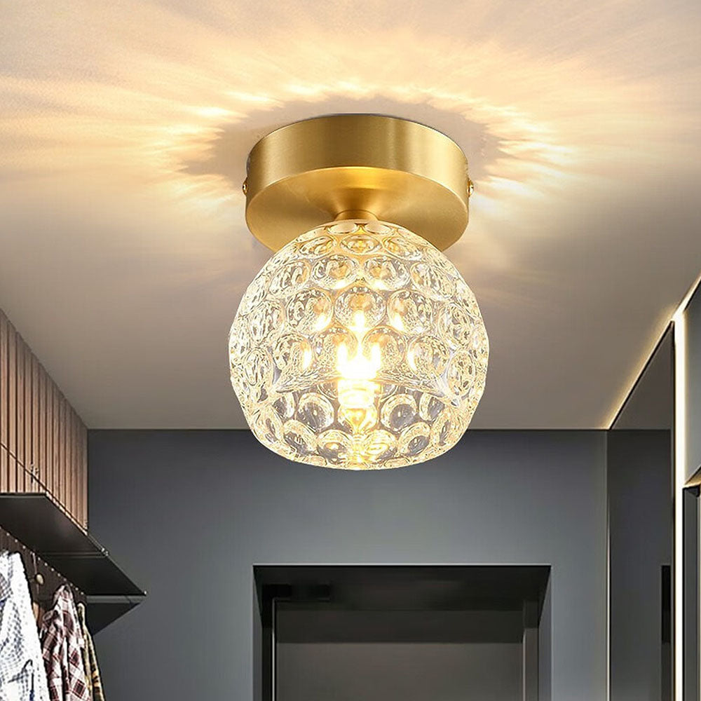 Contemporary Mini Clear Semi-Flush Hallway Ceiling Light