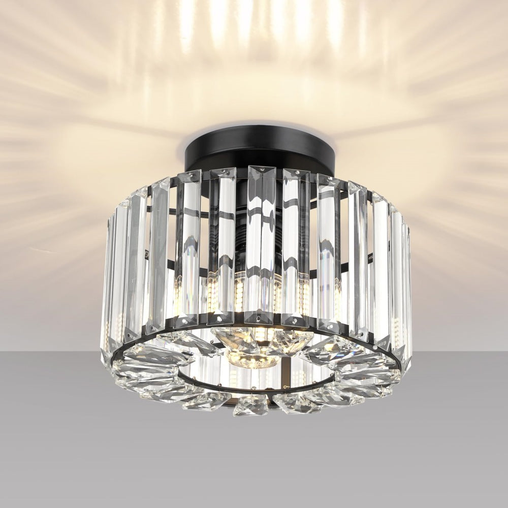 Modern Crystal Semi Flush Mount Hallway Ceiling Lamp