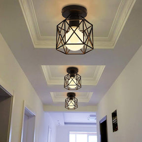 Industrial Iron Art Black Hallway Ceiling Light