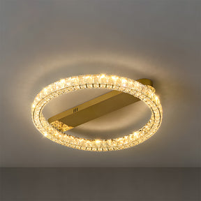 Modern Luxury K9 Crystal Ceiling Lights LED Gold Flush Mount Light Fixtures