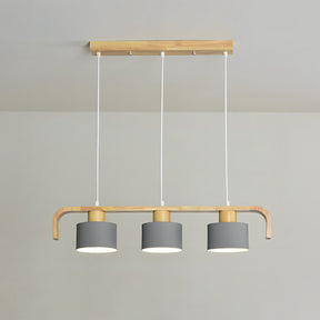Modern Iron Wooden Pendant Lights for Kitchen Island Dining Room