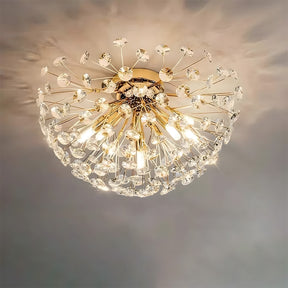 Elegant Gold Flush Mount Crystal Ceiling Lights for Living Room