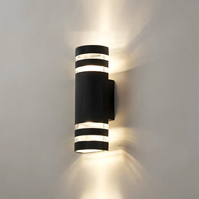 Contemporary IP65 Black Vertical Acrylic Outdoor Wall Lights for Garden Entryway
