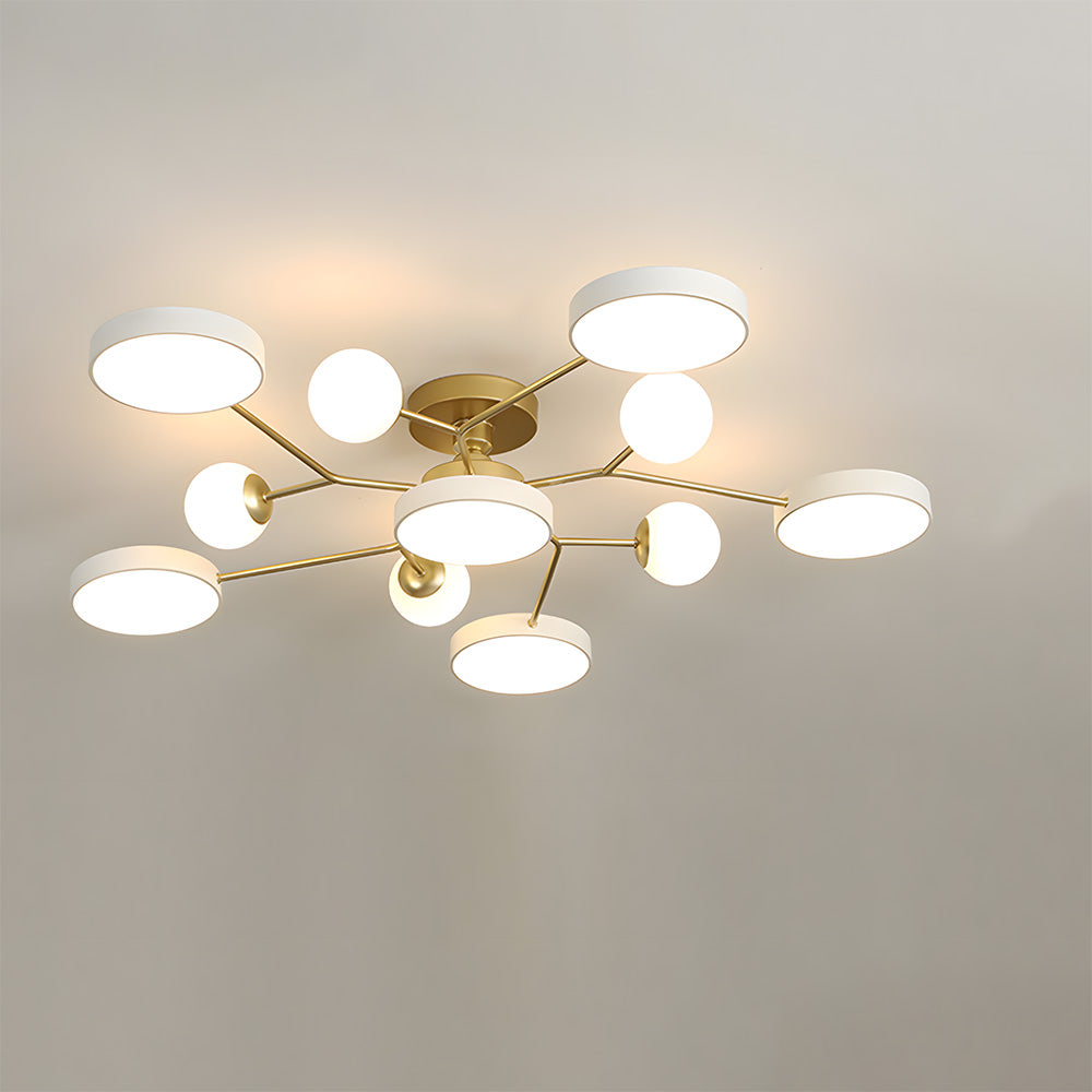 Modern Multi Arm Glass LED Flush Mount Ceiling Lights for Living Room