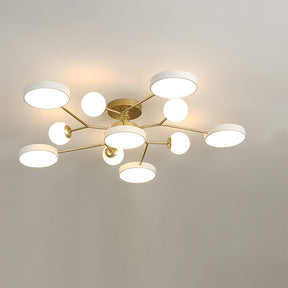 Modern Multi Arm Glass LED Flush Mount Ceiling Lights for Living Room