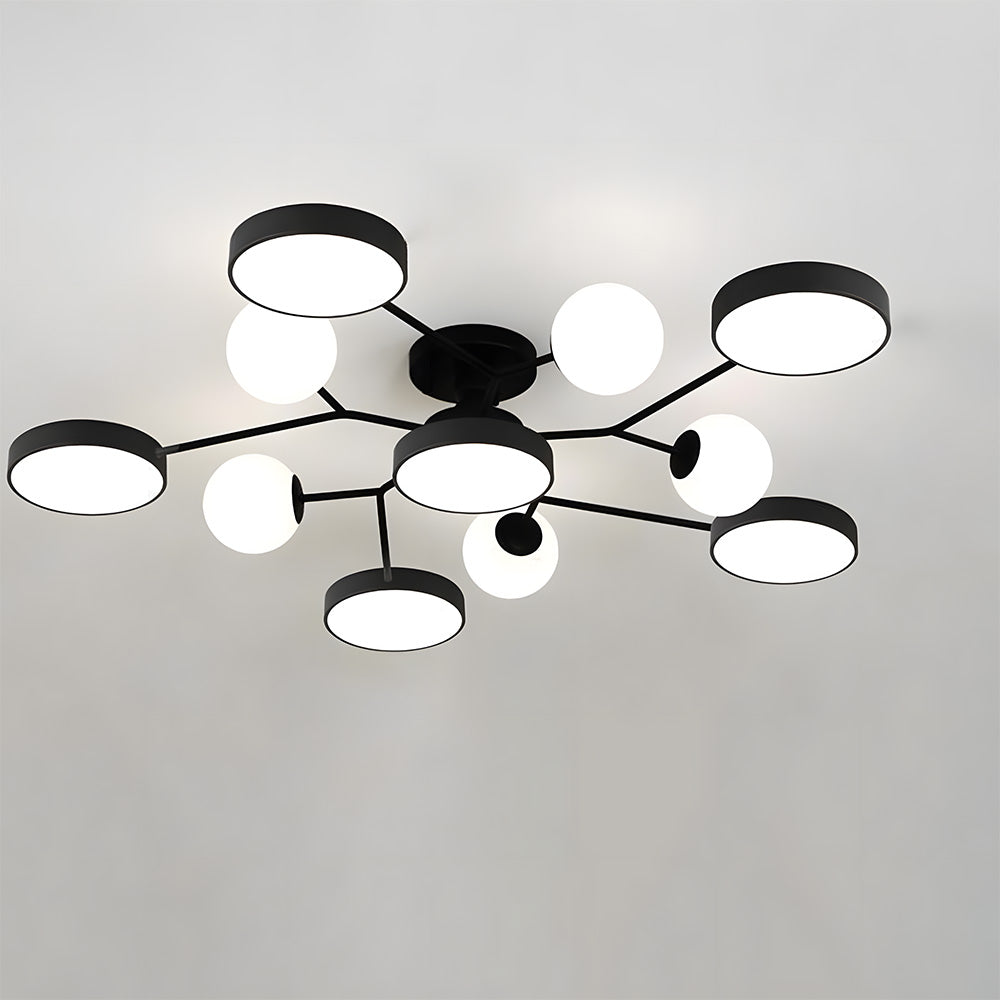 Modern Multi Arm Glass LED Flush Mount Ceiling Lights for Living Room
