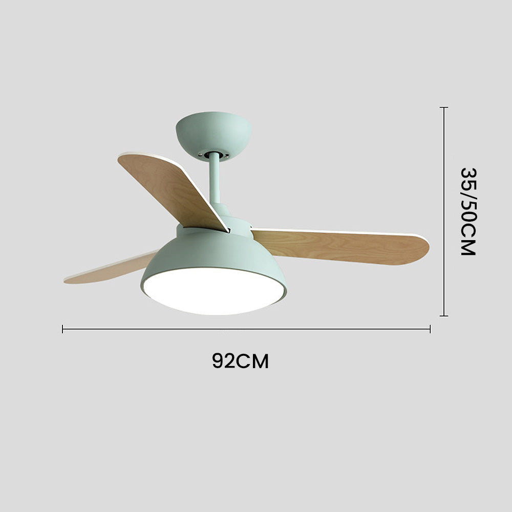 Nordic Modern Simple Flush Ceiling Fan With LED Lighting