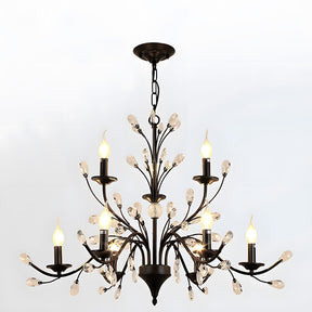 Modern Floral and Clear Glass Leaf Crystal Pendant Lights for Kitchen Island