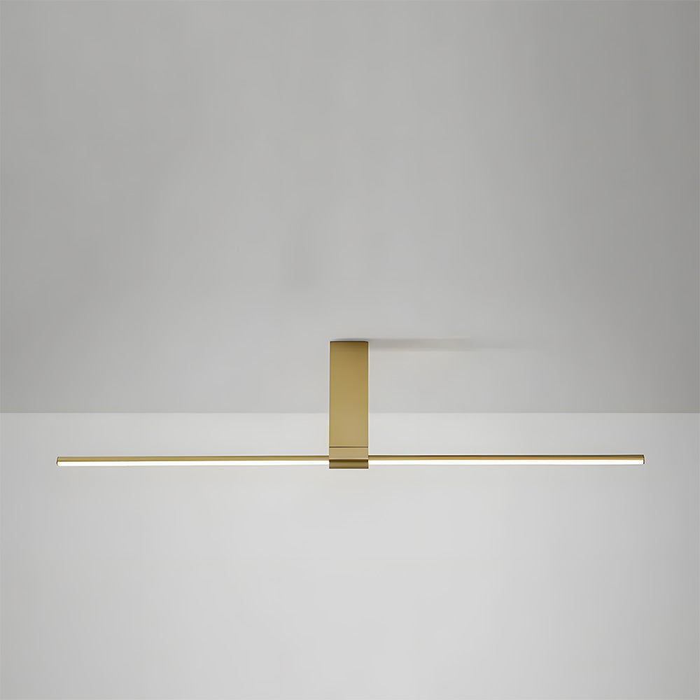 Modern Minimalist Aluminium LED Linear Semi Flush Mount Ceiling Light for Living Room Bedroom Hallway