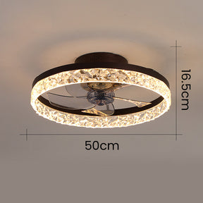 Modern Round Hardware Ceiling Fan With LED Light