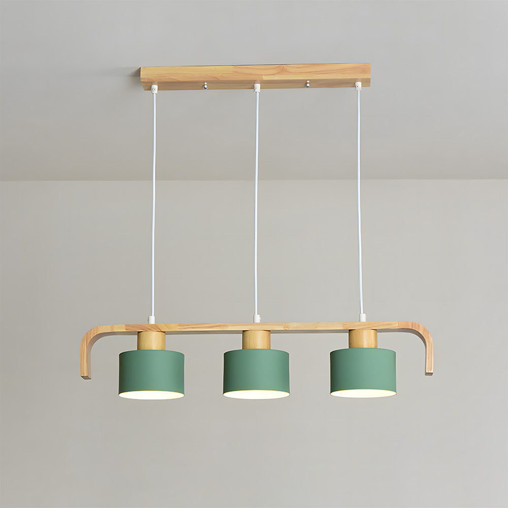 Modern Iron Wooden Pendant Lights for Kitchen Island Dining Room