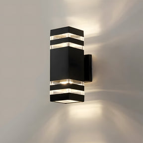 Contemporary IP65 Black Vertical Acrylic Outdoor Wall Lights for Garden Entryway