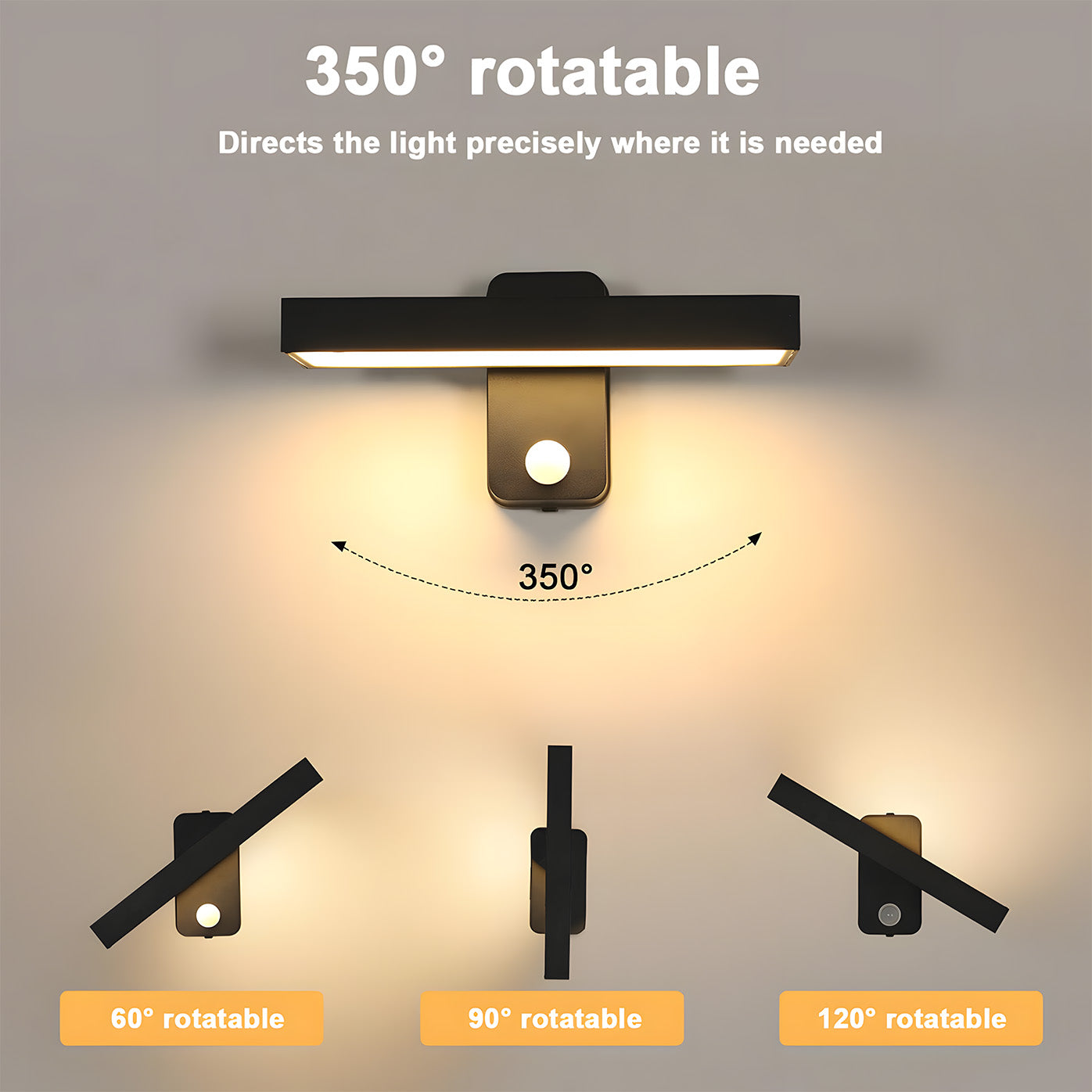 Stylish LED IP65 Motion Sensor Aluminium Porch Wall Lights