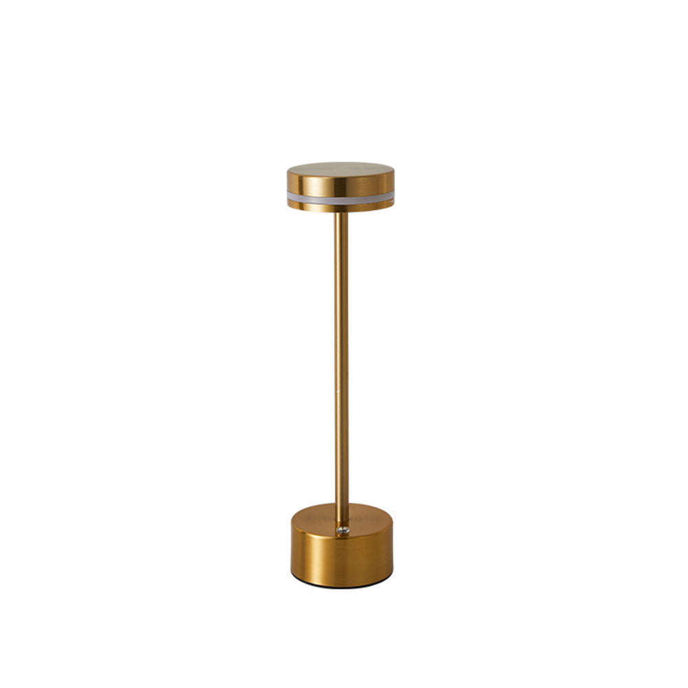 Modern I-Shaped Metal Rechargeable Dimmable Touch Table Lamp for Bedroom Tea Room