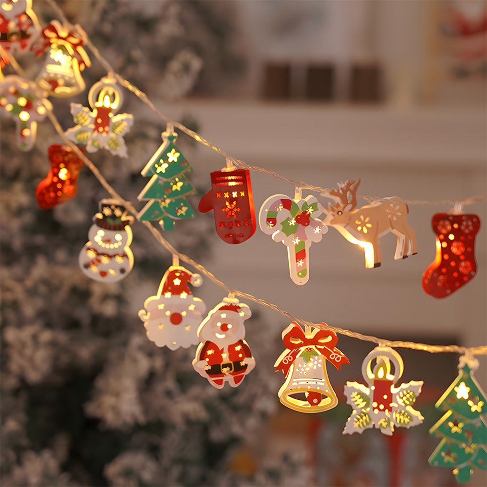 Christmas Tree Snowman Battery Powered Decorative String Lights