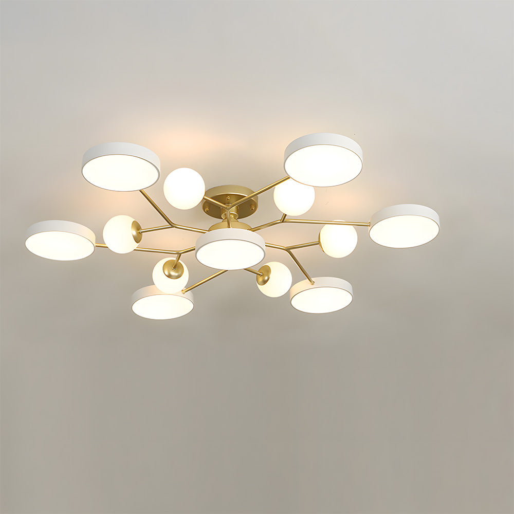 Modern Multi Arm Glass LED Flush Mount Ceiling Lights for Living Room