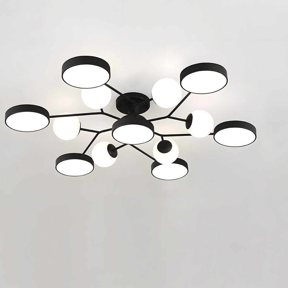 Modern Multi Arm Glass LED Flush Mount Ceiling Lights for Living Room