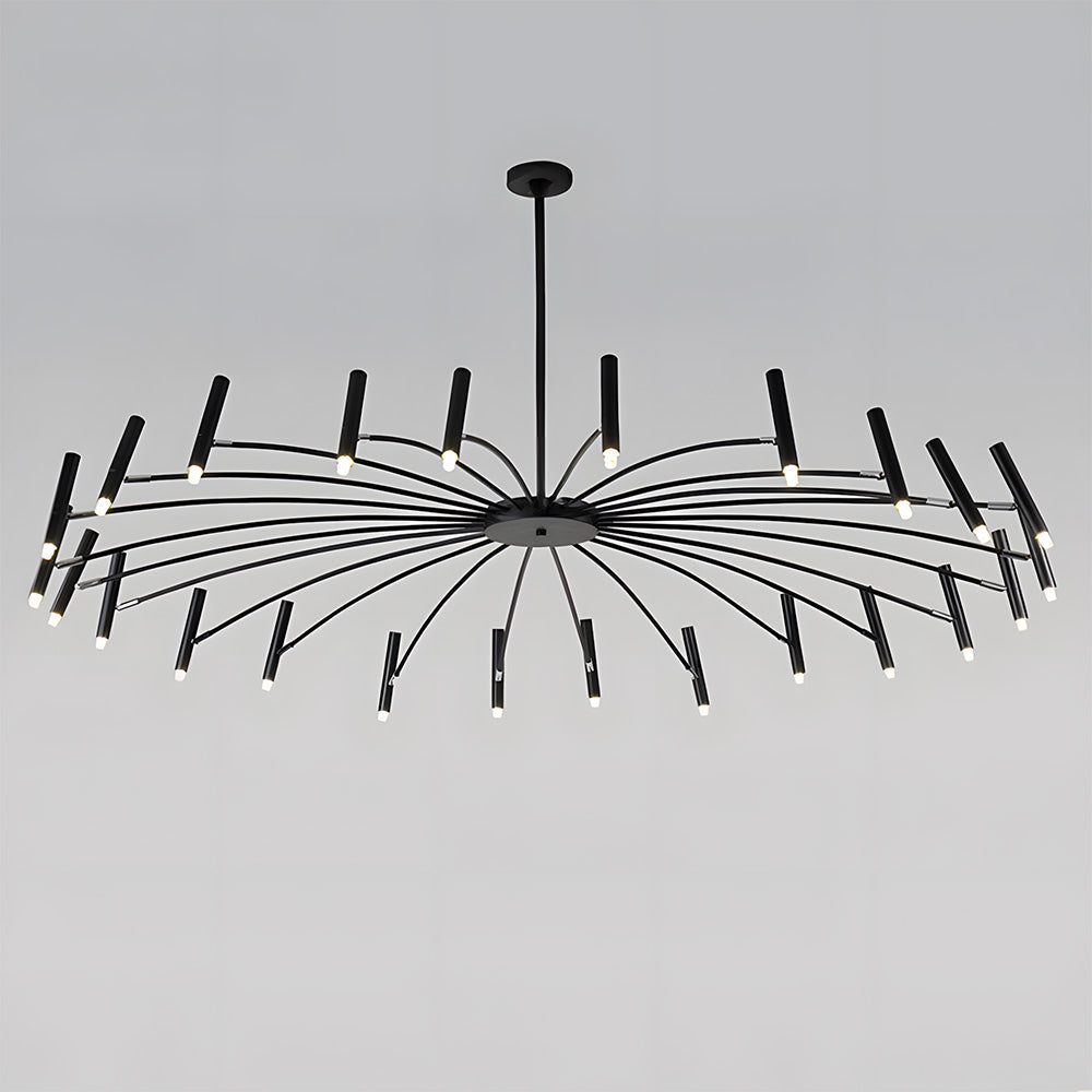 Modern Radial Multi-Light Iron Ceiling Light for Living Room