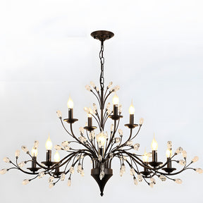 Modern Floral and Clear Glass Leaf Crystal Pendant Lights for Kitchen Island