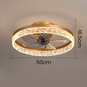 Modern Round Hardware Ceiling Fan With LED Light