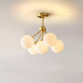 Amber Copper Glass Bubble Sputnik Pendant Light for Bedroom