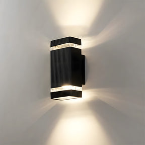 Contemporary IP65 Black Vertical Acrylic Outdoor Wall Lights for Garden Entryway