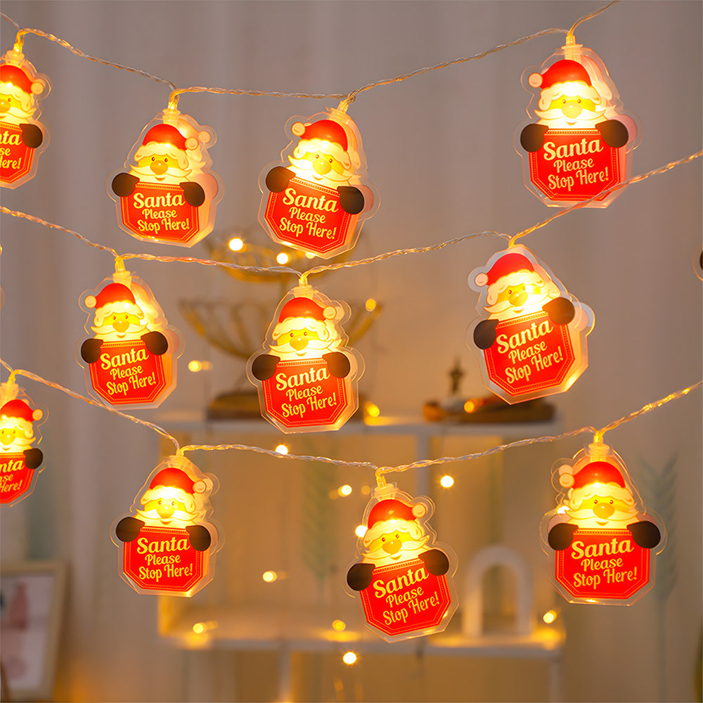 Indoor Decor Father Christmas Battery Powered String Lights