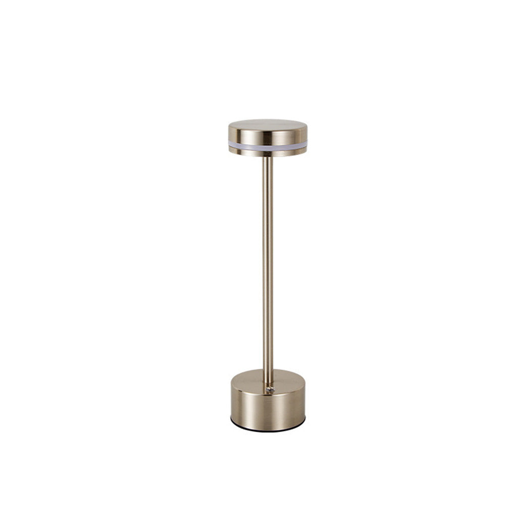 Modern I-Shaped Metal Rechargeable Dimmable Touch Table Lamp for Bedroom Tea Room