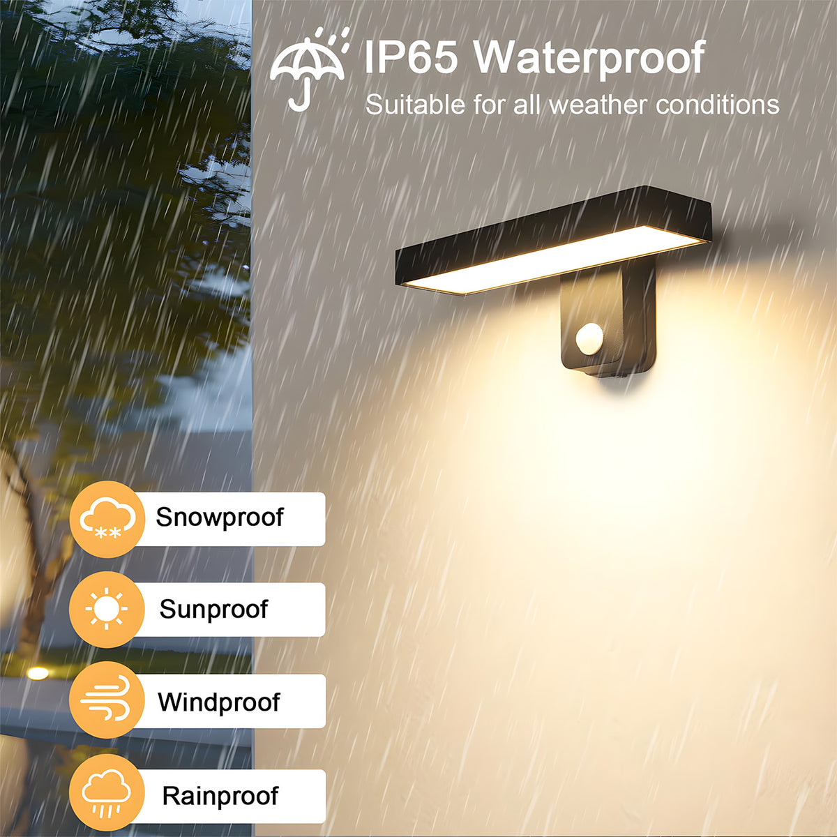 Stylish LED IP65 Motion Sensor Aluminium Porch Wall Lights