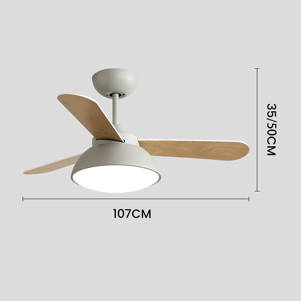 Nordic Modern Simple Flush Ceiling Fan With LED Lighting