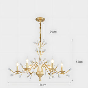 Modern Floral and Clear Glass Leaf Crystal Pendant Lights for Kitchen Island