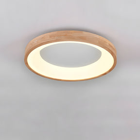 Flush Mount Ceiling Light Round Wooden LED Ceiling Lights