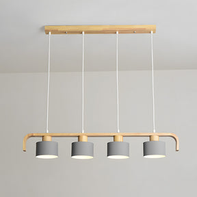Modern Iron Wooden Pendant Lights for Kitchen Island Dining Room