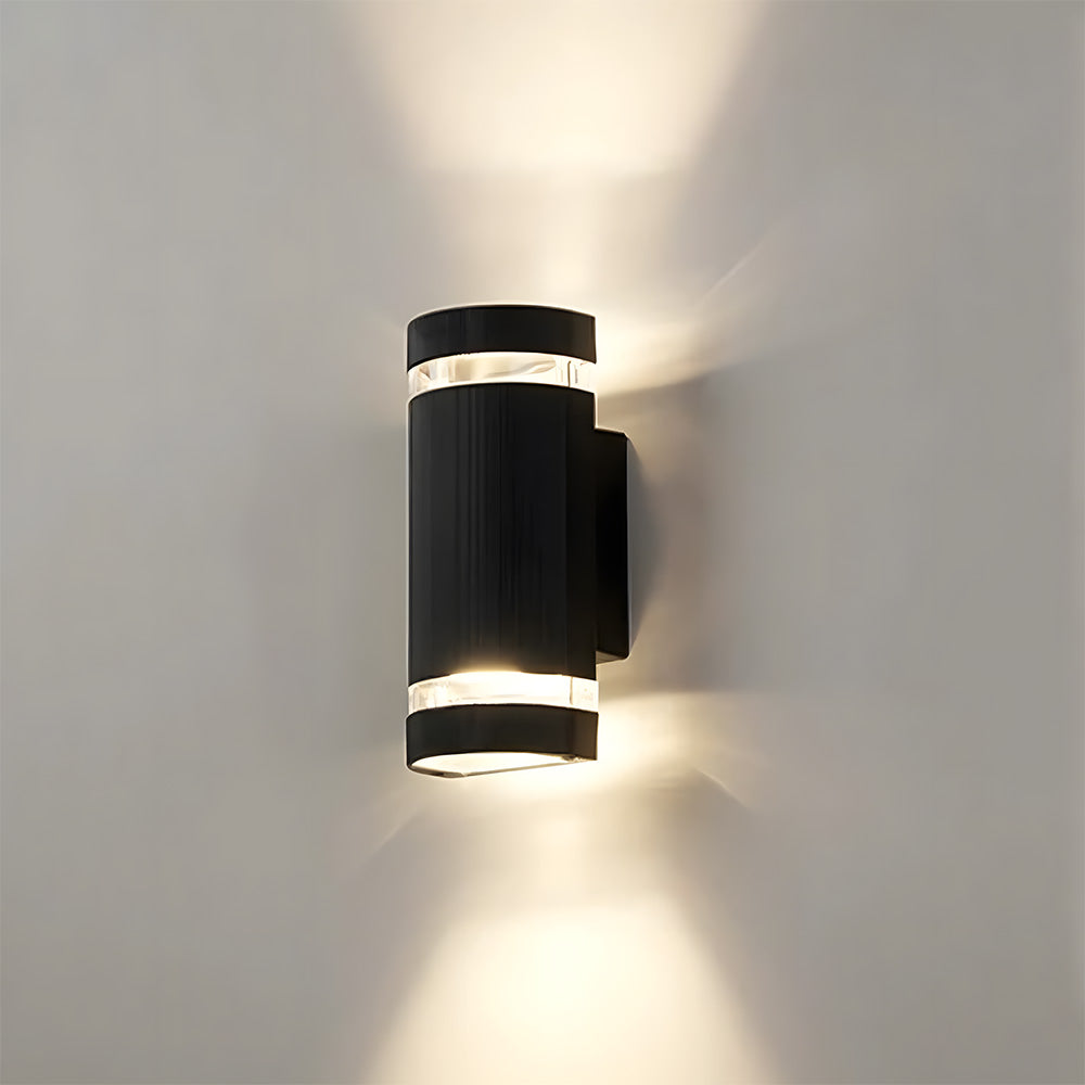 Contemporary IP65 Black Vertical Acrylic Outdoor Wall Lights for Garden Entryway