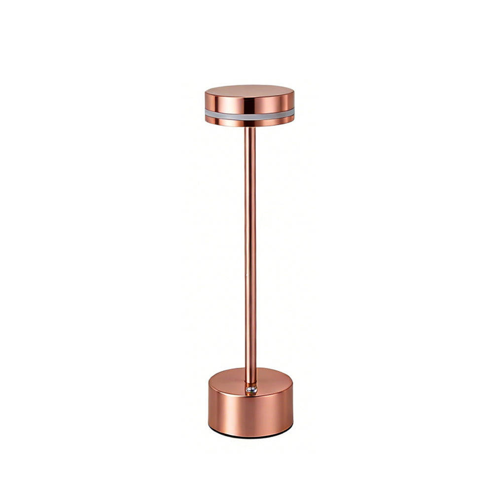 Modern I-Shaped Metal Rechargeable Dimmable Touch Table Lamp for Bedroom Tea Room