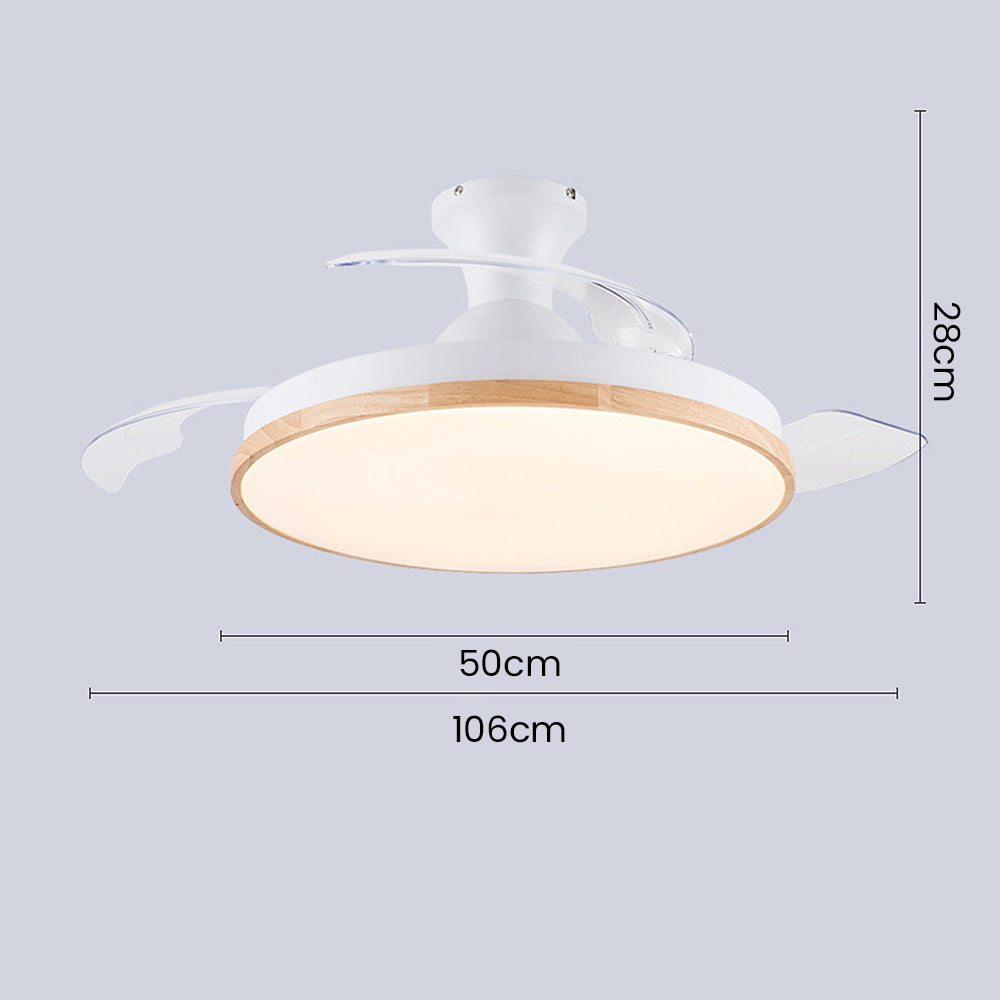 Simple Low Profile Bedroom Ceiling Fan With LED Light