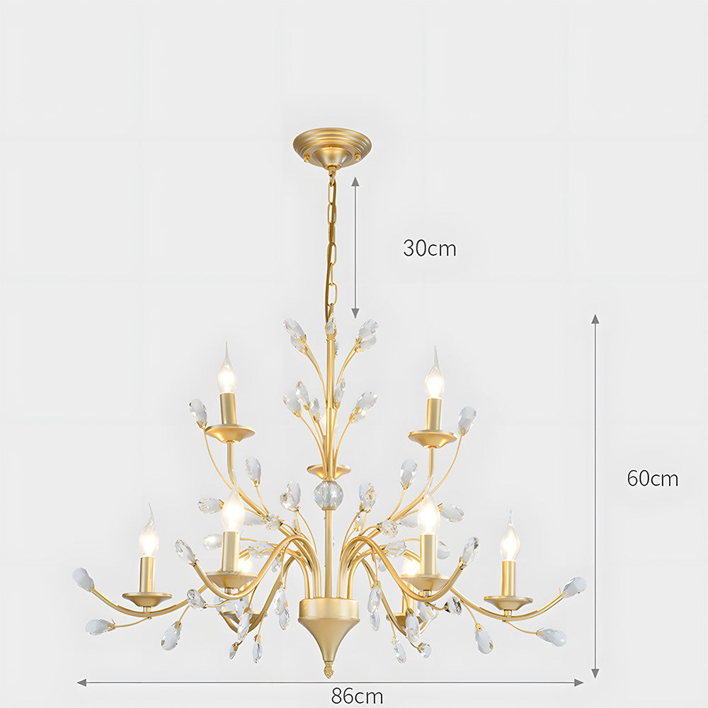 Modern Floral and Clear Glass Leaf Crystal Pendant Lights for Kitchen Island