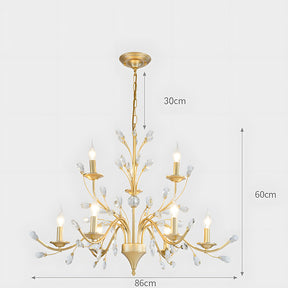 Modern Floral and Clear Glass Leaf Crystal Pendant Lights for Kitchen Island