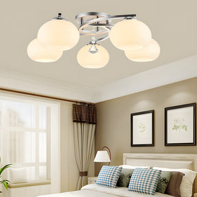 Modern Glass Ball Shade 3/5-Light Semi Flush Ceiling Lights for Living Room