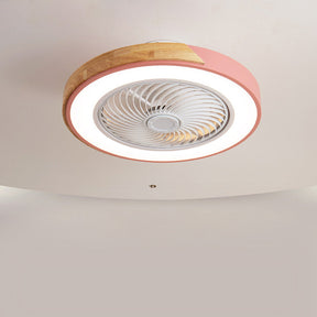 Modern Round Wood Ceiling Fans With LED Lights