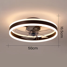 Simple Round Bedroom Ceiling Fan With LED Light