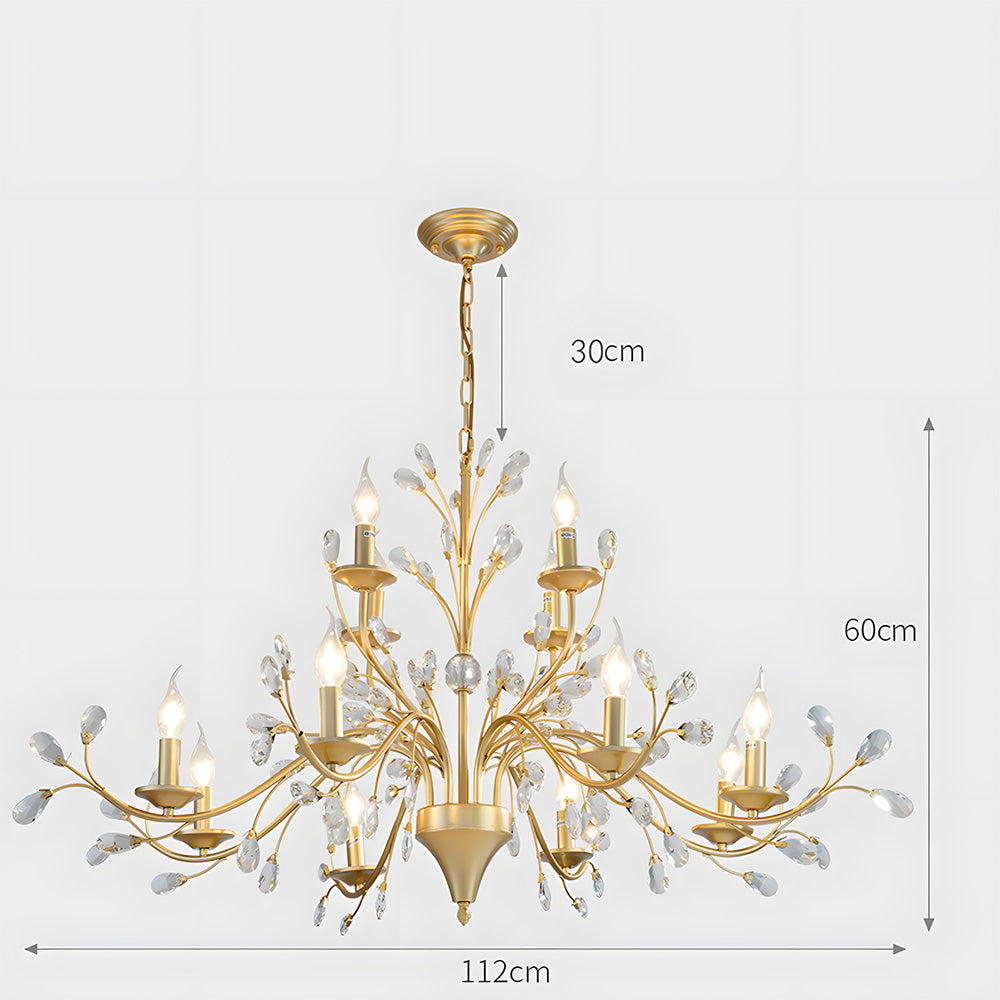 Modern Floral and Clear Glass Leaf Crystal Pendant Lights for Kitchen Island