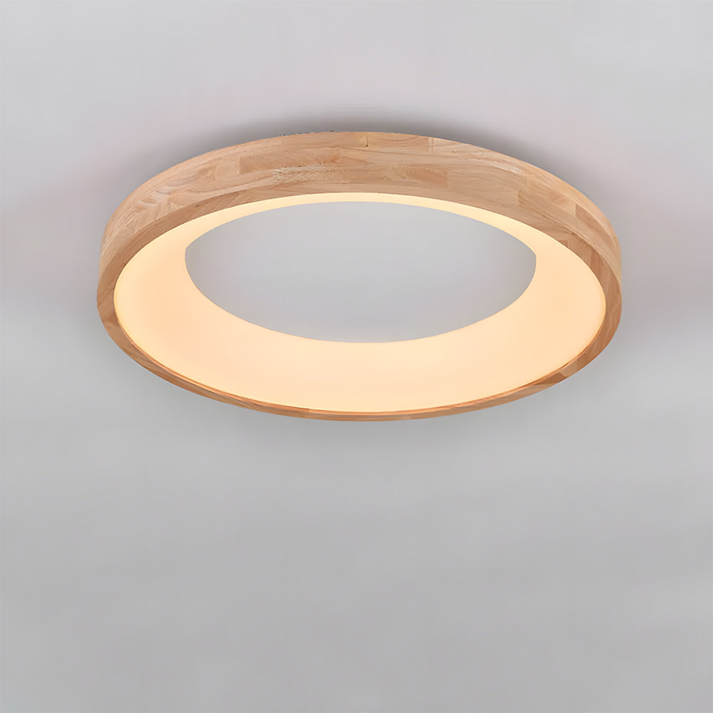 Flush Mount Ceiling Light Round Wooden LED Ceiling Lights