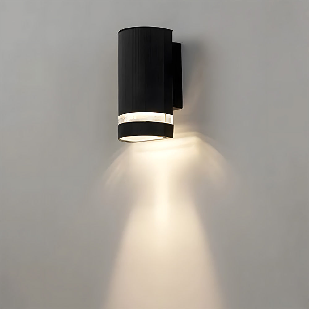 Contemporary IP65 Black Vertical Acrylic Outdoor Wall Lights for Garden Entryway