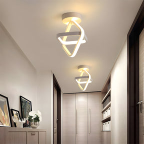 Modern Geometric Iron LED Ceiling Light for Hallway