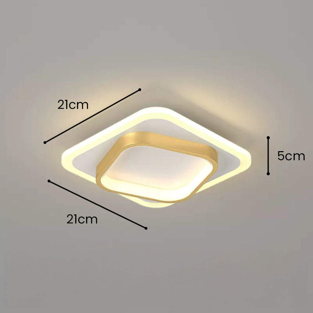 Square LED Gold Living Room Ceiling Lights