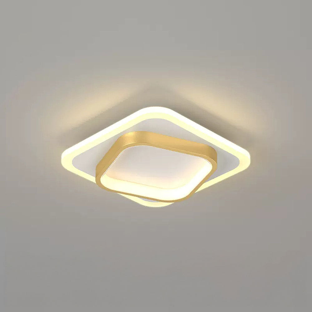 Square LED Gold Living Room Ceiling Lights