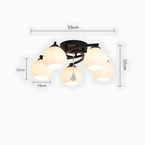 Contemporary Globe Glass Semi-Flush Mount Ceiling Light