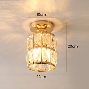 Modern Gold Glass Semi-Flush Hallway Light Fixture