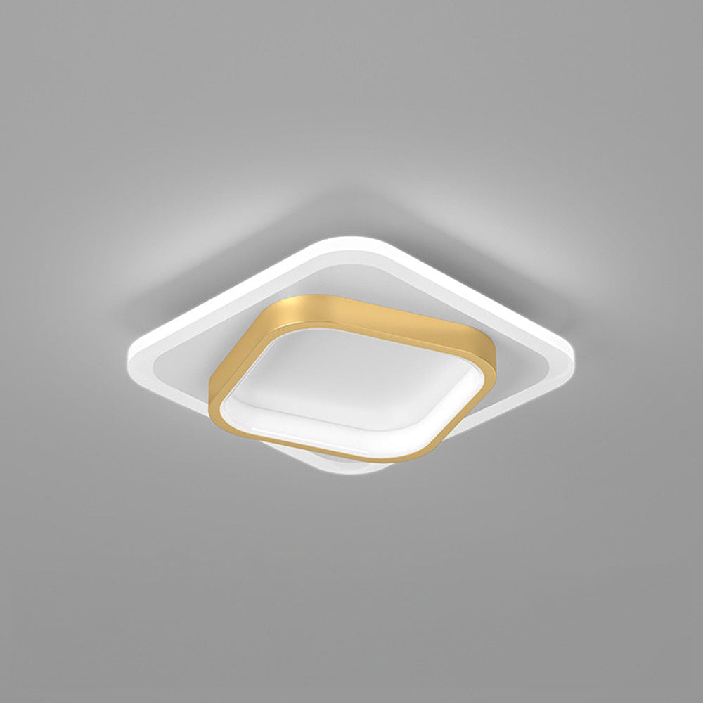 Square LED Gold Living Room Ceiling Lights